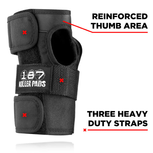 187 Killer Pads Wrist Guard Set - Black features