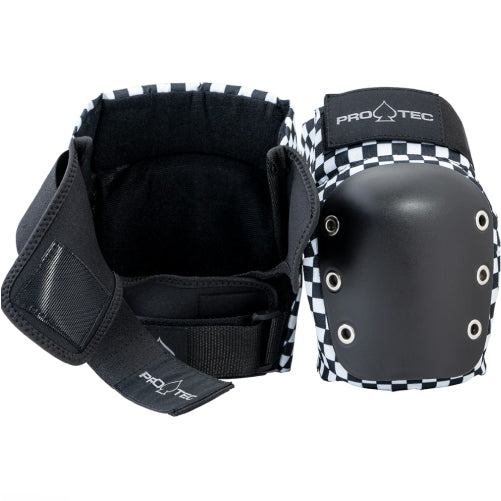 Pro-Tec Street 3-Pack Open Back Knee/Elbow/Wrist Pad Set Black/White Checkered