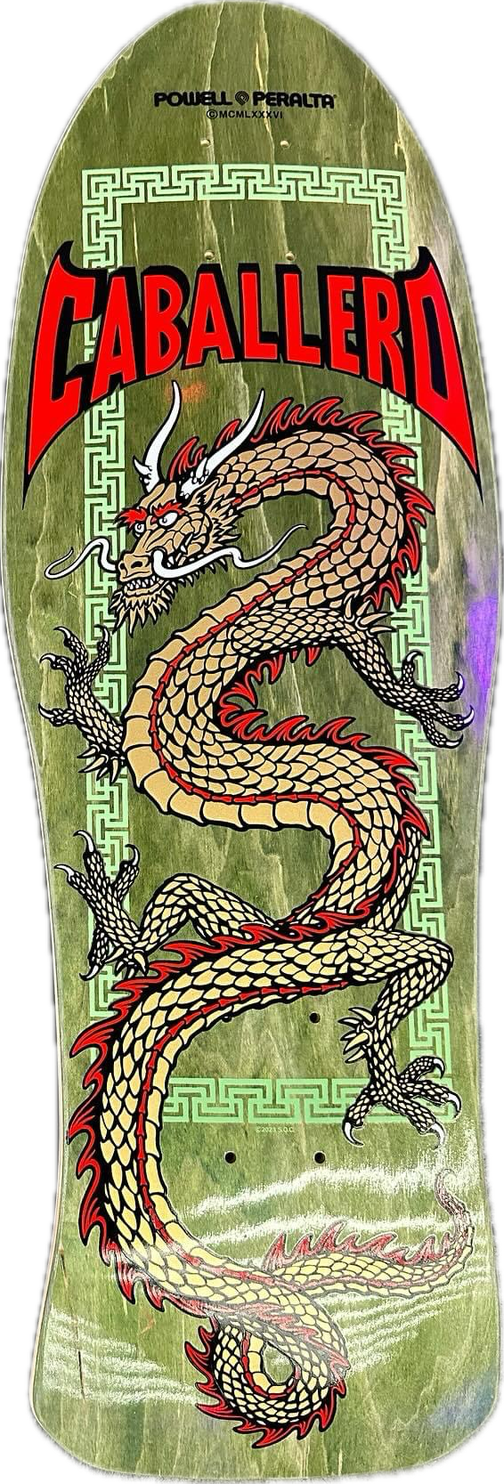 Powell Peralta Steve Caballero Chinese Dragon Sage Green Reissue Skateboard Deck 10.0"