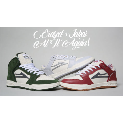 Lakai X Erased Telford Skate Shoe - Green/Cream