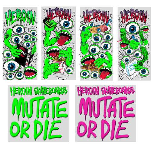Heroin Mutate or Die Stickers