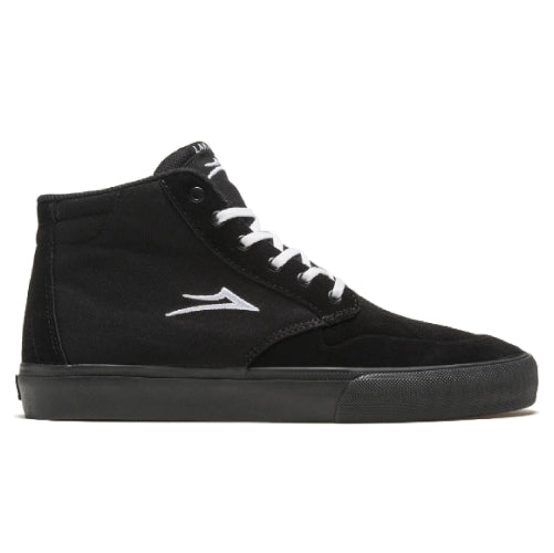 Lakai Riley 3 High Skateboard Shoe - Black/Black Suede