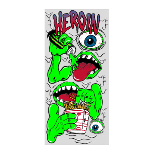 Heroin Mutate or Die Stickers
