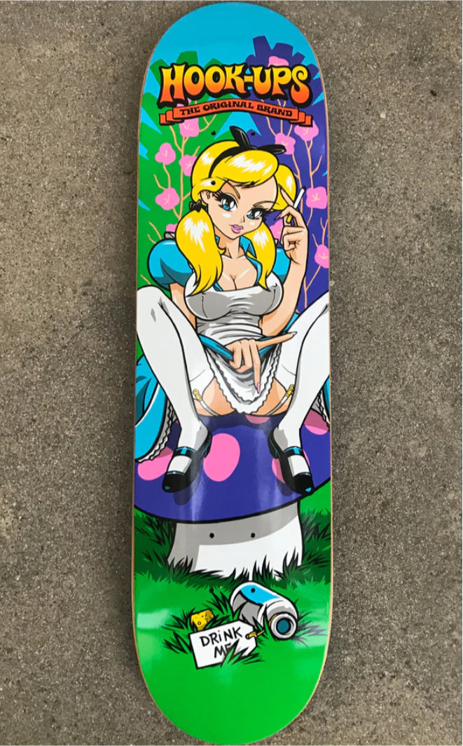 Hook-Ups Alice Skateboard Deck 8.0" graphic