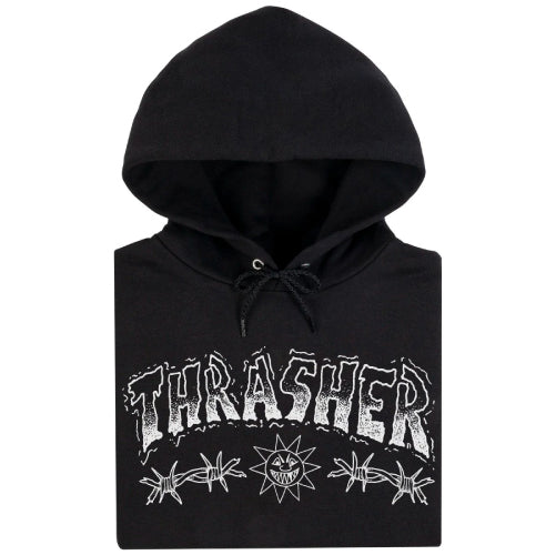 Thrasher Skateboards Mike Gigliotti Barbed Wire Hoodie - Black