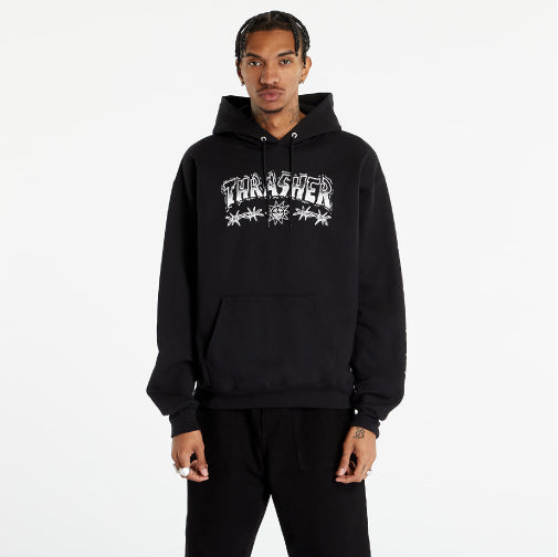 Thrasher Skateboards Mike Gigliotti Barbed Wire Hoodie - Black