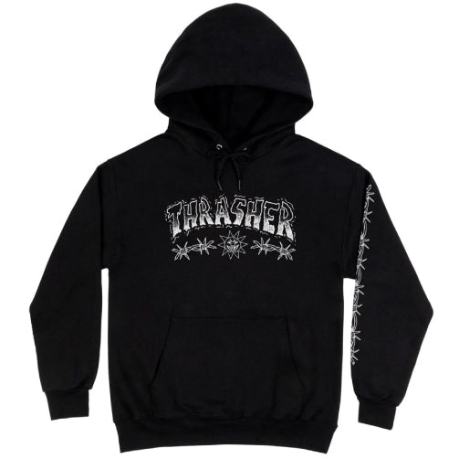 Thrasher Skateboards Mike Gigliotti Barbed Wire Hoodie - Black