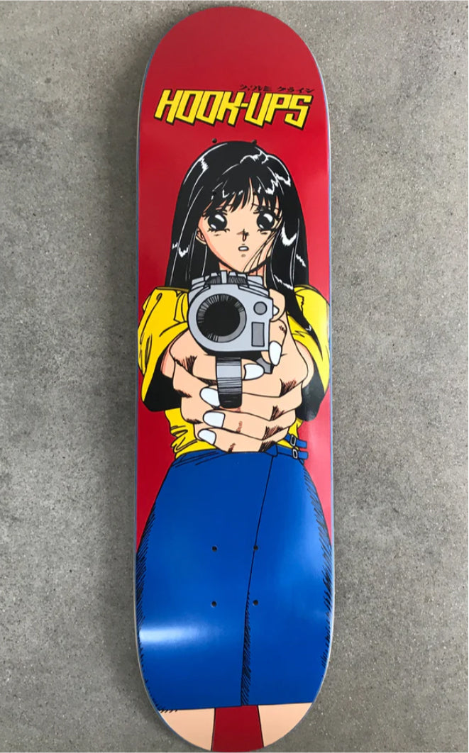 Hook-Ups Barrel of a Gun Skateboard Deck 8.0" graphic