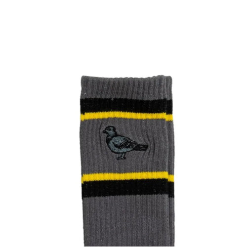 Antihero Basic Pigeon Embroidered Crew Socks - Charcoal/Black