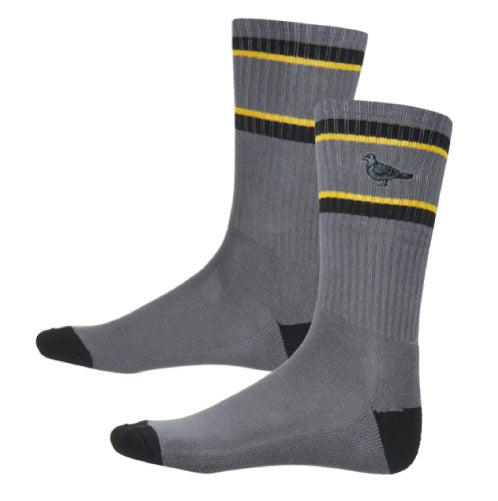 Antihero Basic Pigeon Embroidered Crew Socks - Charcoal/Black