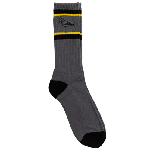Antihero Basic Pigeon Embroidered Crew Socks - Charcoal/Black