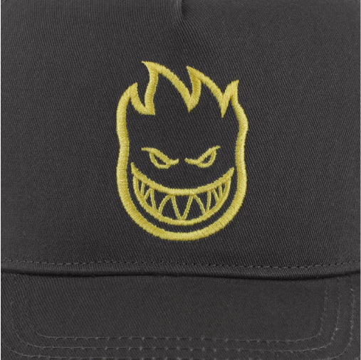Spitfire Bighead Snapback Hat - Charcoal/Yellow