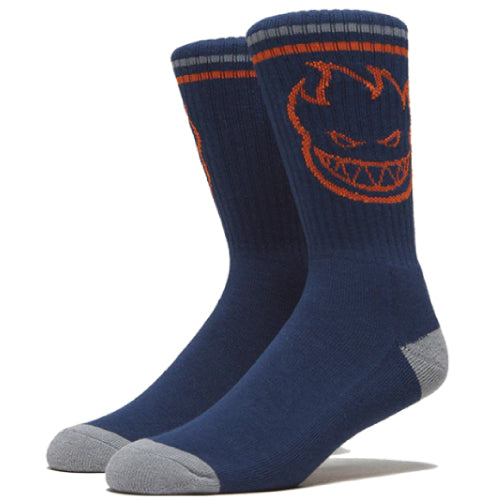 Spitfire Bighead Crew Socks - Navy/Orange/Grey