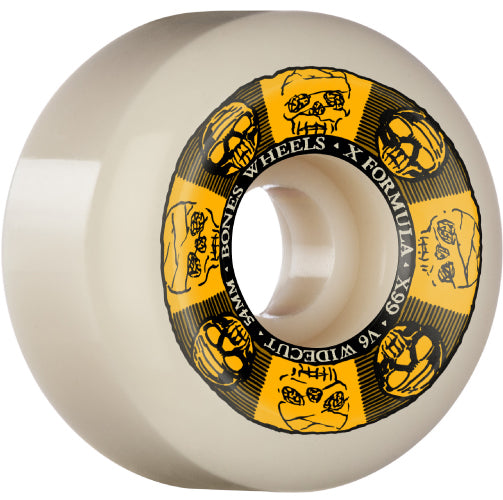 Bones X-Formula V6 Wide-cut Black & Gold Skateboard Wheels 54MM 99A