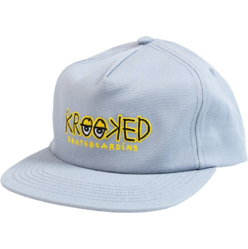 Krooked Eyes Fill Snapback Hat - Light Blue/Yellow