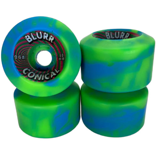 Vision Blurr Conicals Wheels 60MM 96A blue green swirl set