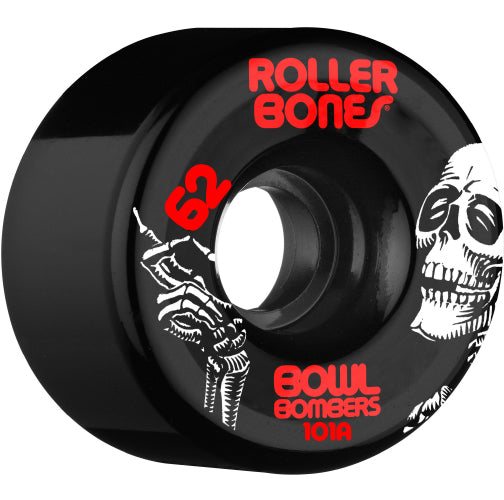 Rollerbones Bowl Bombers Quad Wheels Black 62MM 101A (8pk)