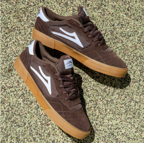 Lakai Cambridge Skateboarding Shoe - Chocolate/Light Blue UV