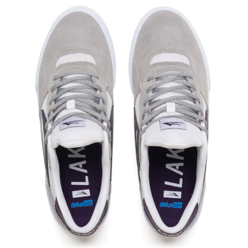 Lakai Cambridge Skateboarding Shoe - Grey/White Suede