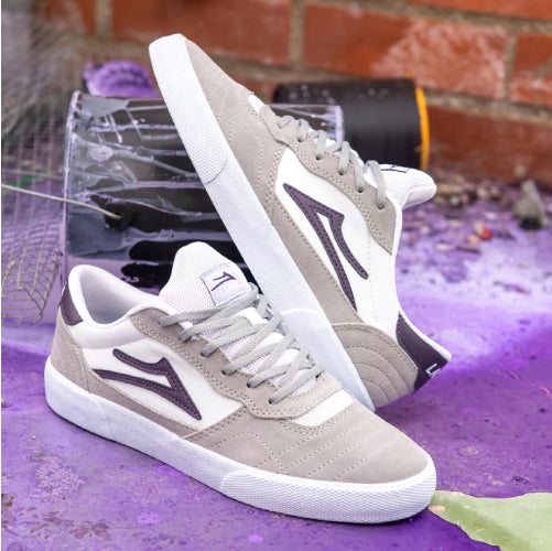 Lakai Cambridge Skateboarding Shoe - Grey/White Suede