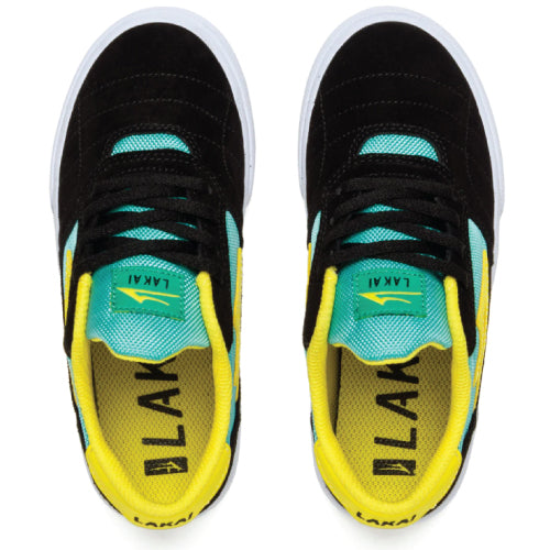 Lakai Cambridge Kids Skate Shoe - Black/Teal