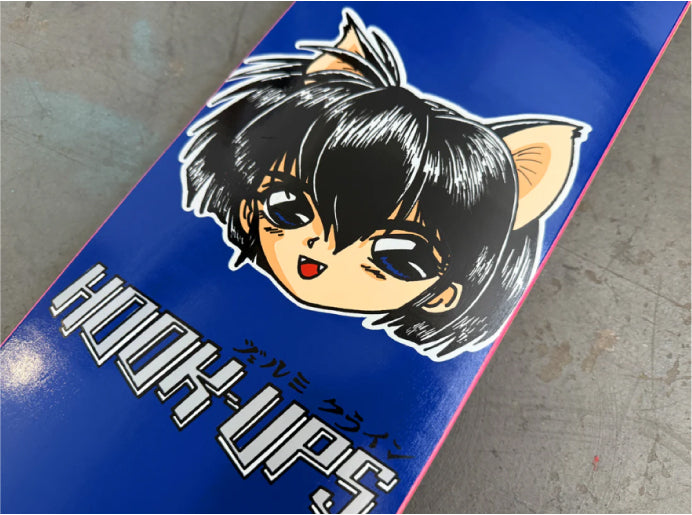 Hook-Ups 30 Years Cat Girl Skateboard Deck 7.3" jk