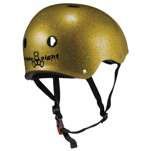 Triple Eight Certified Sweatsaver Helmet gold glitter back