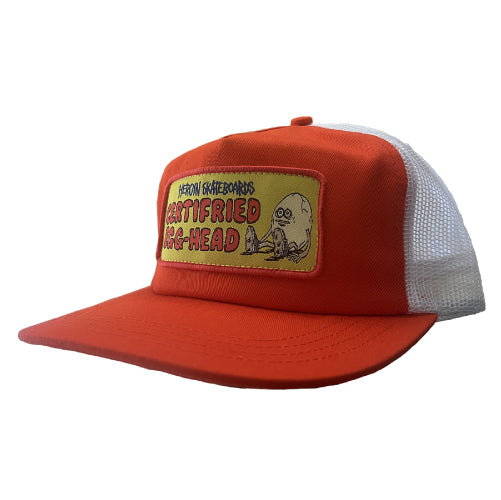 Heroin Certifried Trucker Hat - Orange/White
