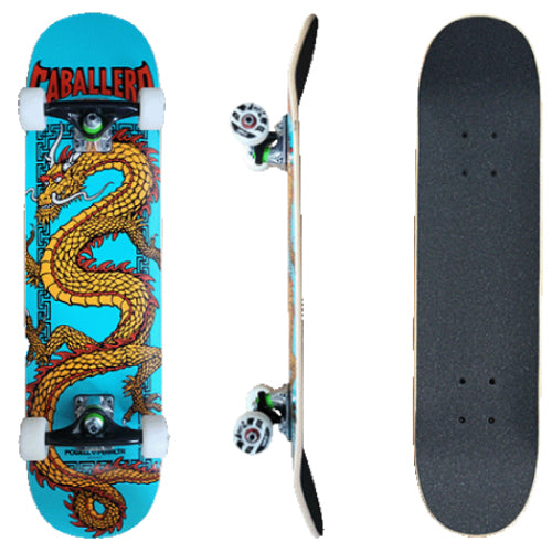 Powell Peralta Steve Caballero Chinese Dragon Complete Skateboard Light Blue 7.75"