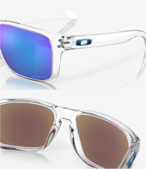Oakley Holbrook XXL Polished Clear Frame with Prizm Sapphire Polarized Lenses