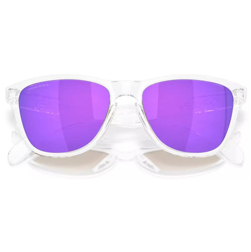 Oakley Frogskins Polished Clear Frame with Prizm Violet Lenses