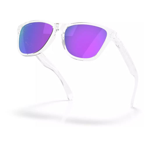 Oakley Frogskins Polished Clear Frame with Prizm Violet Lenses
