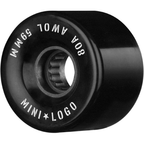 Mini Logo Cruiser Kit - Skateboard Trucks, Wheels, Bearings, Risers, Grip and Hardware Set Black 59MM 80A