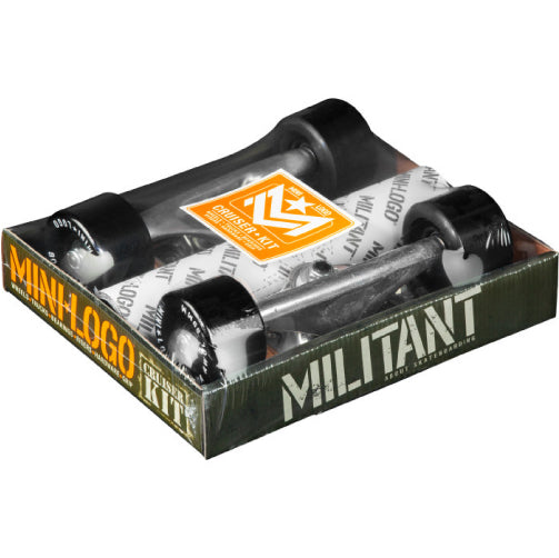 Mini Logo Cruiser Kit - Skateboard Trucks, Wheels, Bearings, Risers, Grip and Hardware Set Black 59MM 80A