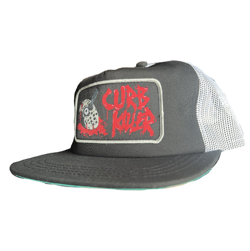 Heroin Curb Killer Trucker Snapback Hat black white