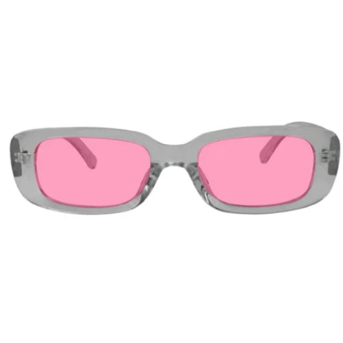 Glassy Darby Polarized Sunglasses - Transparent Grey/Pink