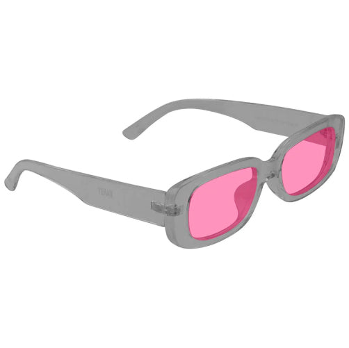 Glassy Darby Polarized Sunglasses - Transparent Grey/Pink