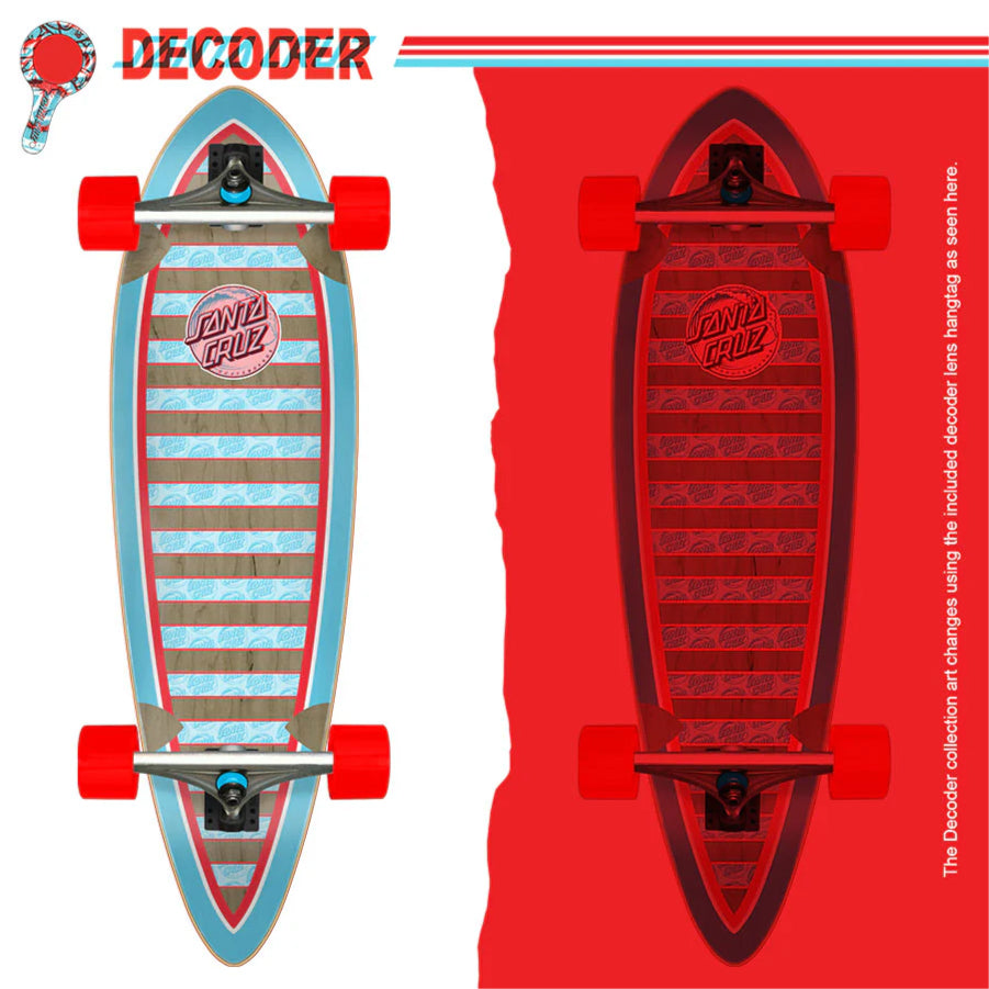 Santa Cruz Decoder Wave Pintail Cruiser Complete 33.0" lens hangtag