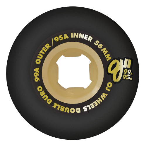 OJ Double Duro Mini Combo Black/Gum Wheels 56MM 99A/95A inside