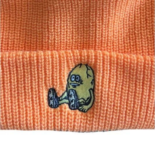 Heroin Egg Beanie - Neon Orange graphic