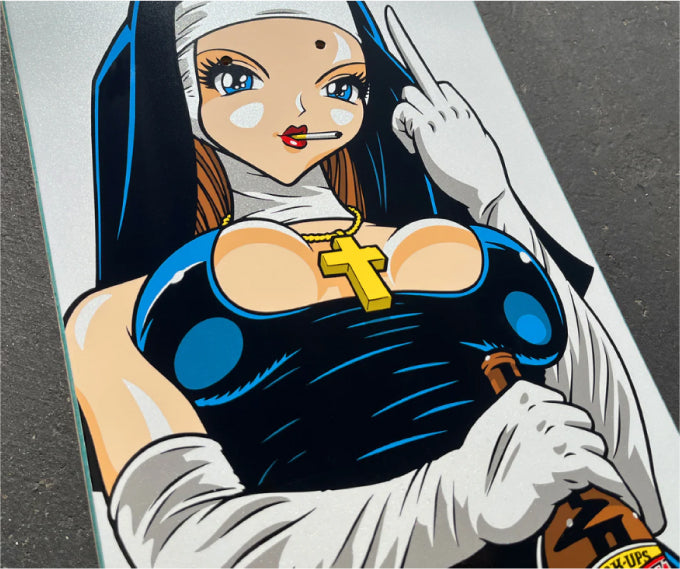 Hook-Ups Evil Nun Skateboard Deck 8.25" jk close