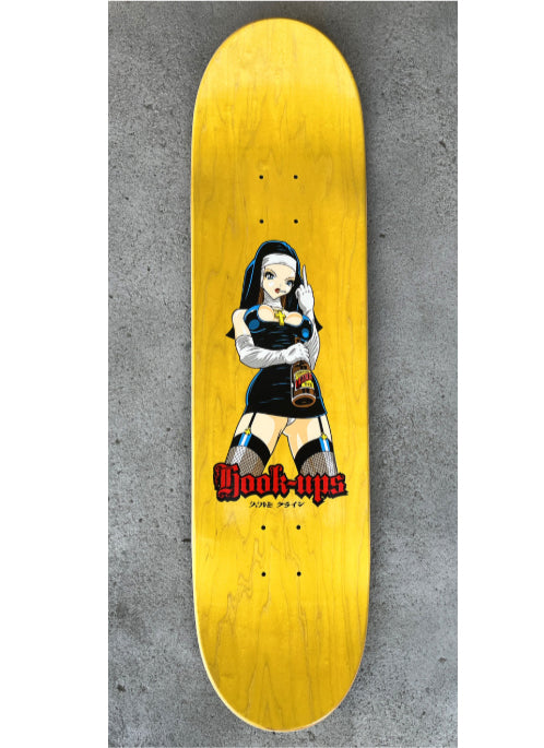 Hook-Ups Evil Nun Skateboard Deck 8.25" top