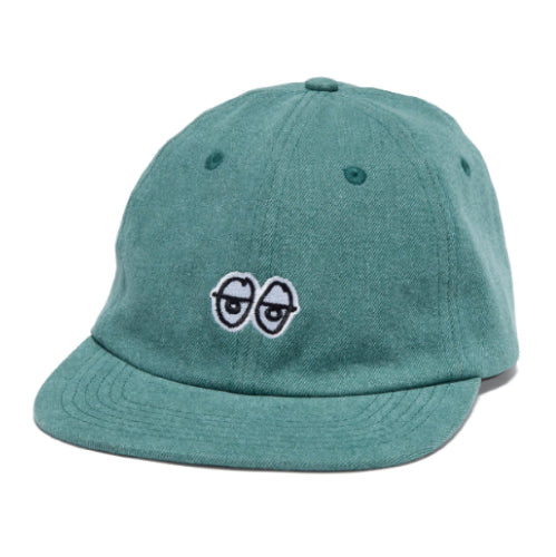 Krooked Eyes Strapback Hat - Green Denim