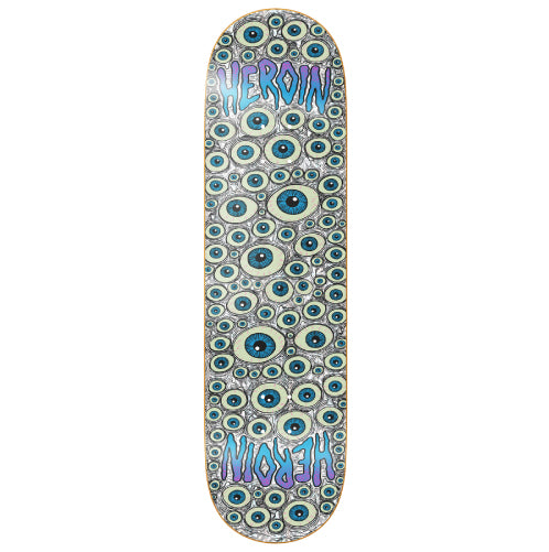 Heroin Eyes Symmetrical Skateboard Deck Holographic 8.5"