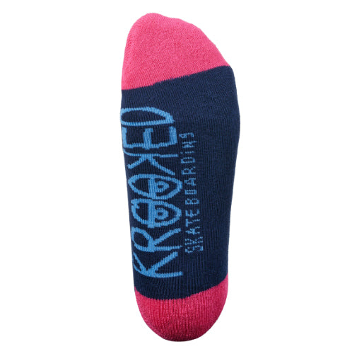 Krooked Eyes Crew Socks - Navy/Blue/Magenta