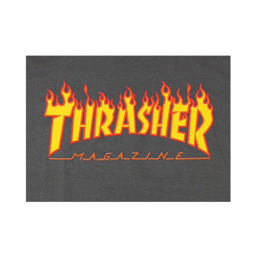 Thrasher Flame Logo Tee - Charcoal