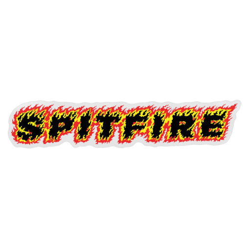 Spitfire Flames Script Sticker LG 11"