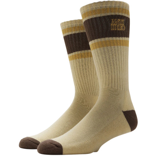 Antihero (almost) Flushable Crew Socks - Cream/Brown