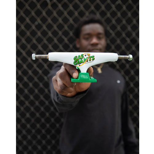 Thunder X Gas Giants Team Trucks - White/Green (Set of 2)