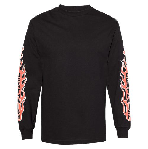 Deathwish Ghost Rider Flame Long Sleeve - Black
